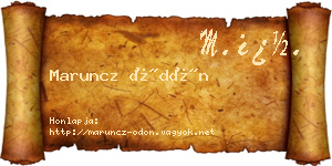 Maruncz Ödön névjegykártya